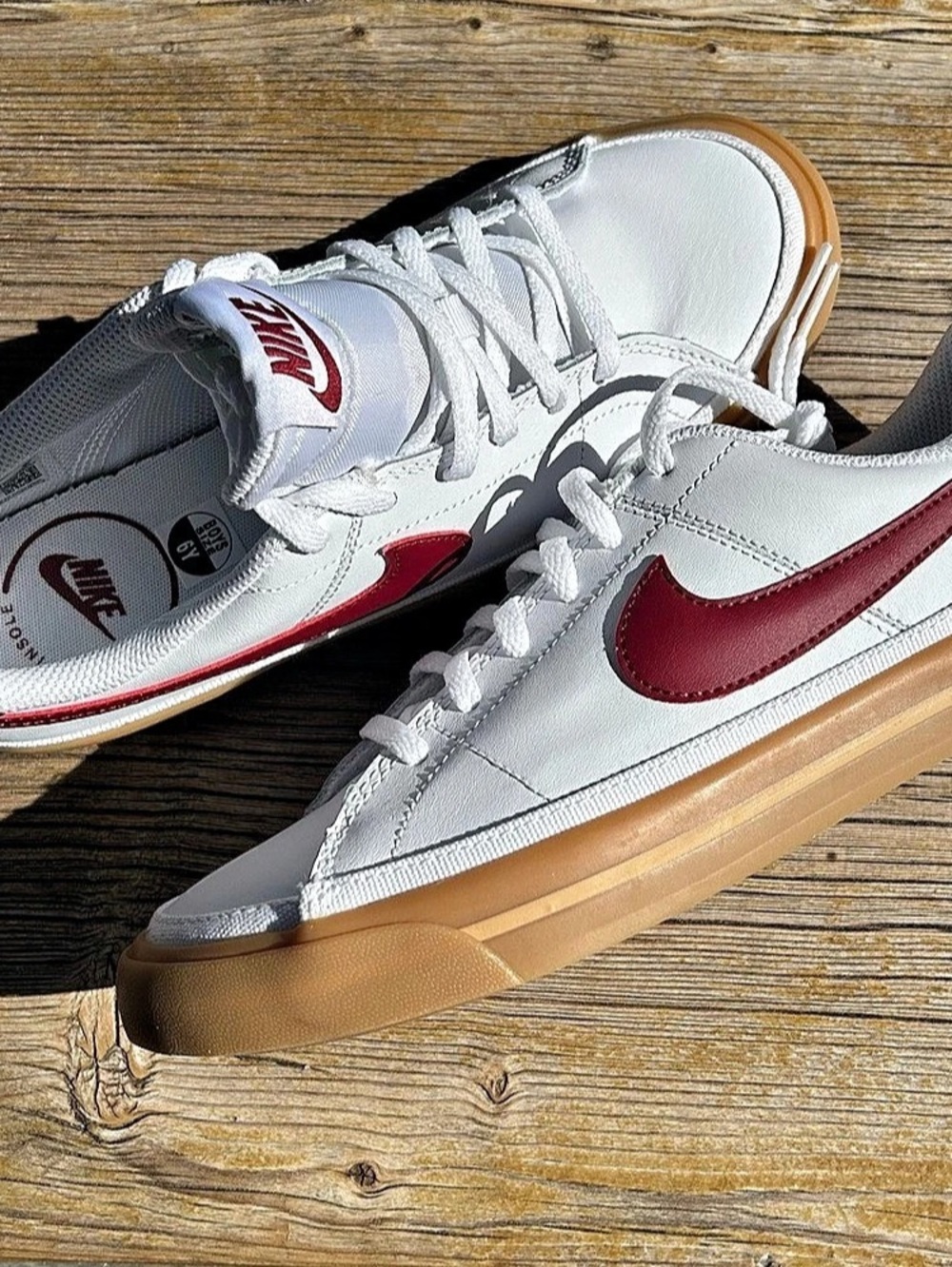 Nike Court Legacy GS 'White Team Red Gum' White & Red Girls US 6Y/ 7.5 W